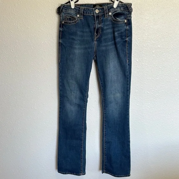 True Religion BECCA Mid Rise Boot Cut Jeans Blue Denim Style Size 29 - Picture 1 of 9